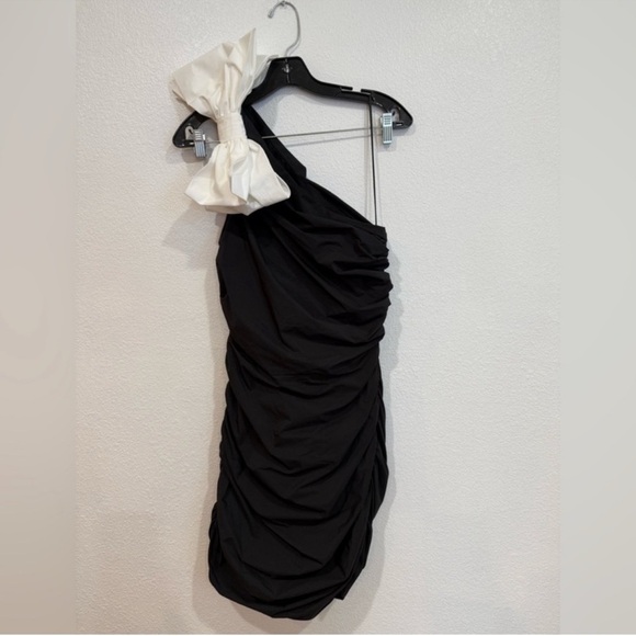 NWT Amanda Uprichard Genovia Mini Dress Black White Women’s Size Small - Picture 4 of 7